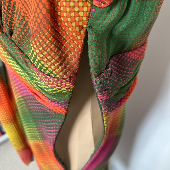 BcbgMaxazaria Silk Knee Length Dress Neck Tie Diamond - Picture 7 of 16